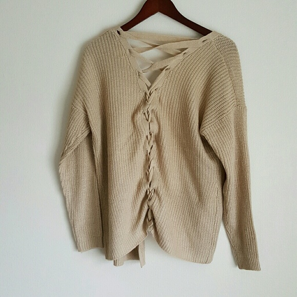 Say What? Sweaters - Oatmeal crisscross cardigan